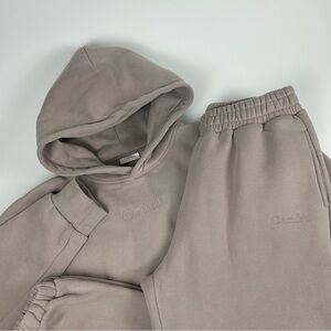Comfrt Minimalist SZ L SET Hoodie Sweatpants Bark Tan Color Brown Unisex Adult